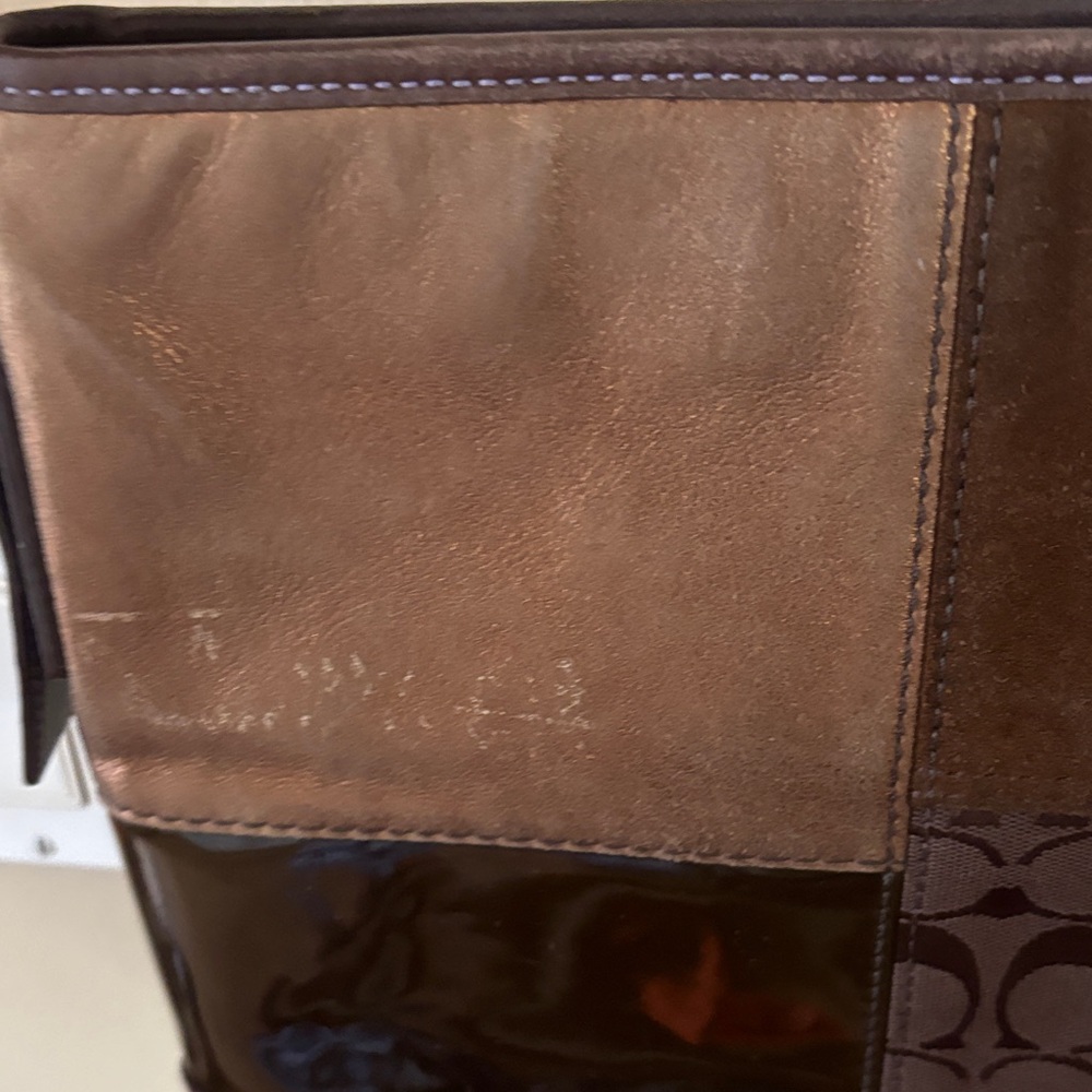 Coach Brown Patchwork Messenger Bag - image 6